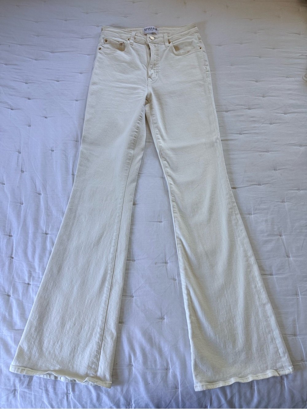 Derek Lam 10 Crosby Flared Denim, Off-white, Sz 26